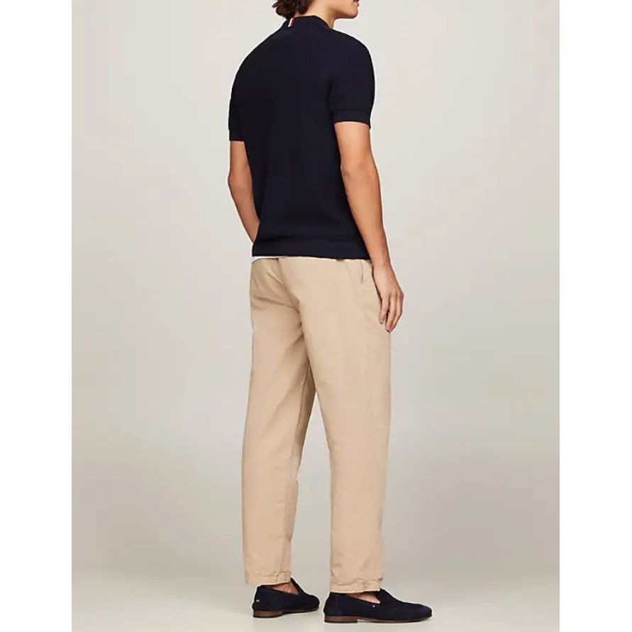 TOMMY HILFIGER Polo marškiniai trumpos rank. vyrams, Mėlyna, Oval structure s/s polo 3