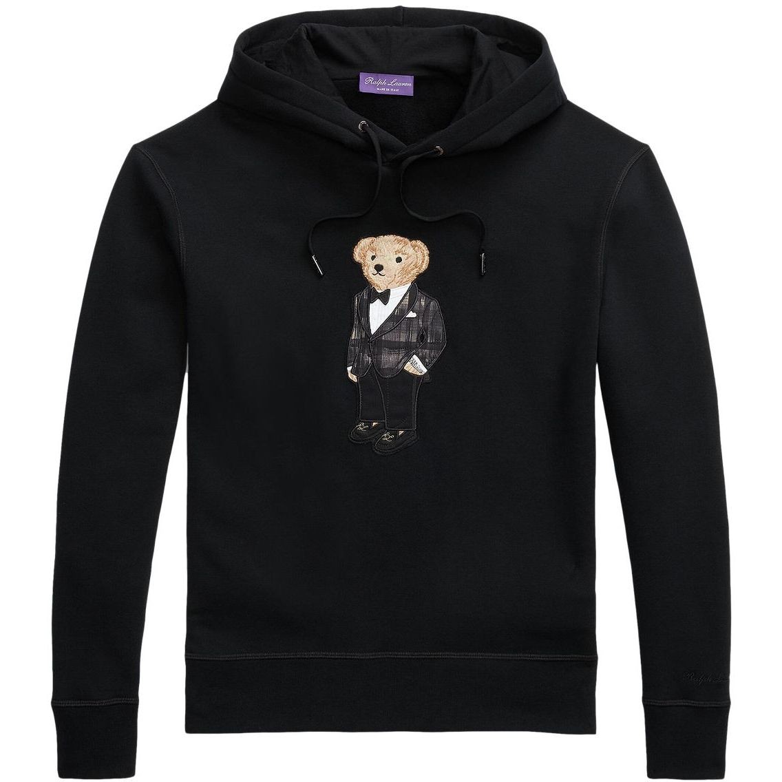 RALPH LAUREN PURPLE Džemperis vyrams, Juoda, Long sleeve bear hoodie