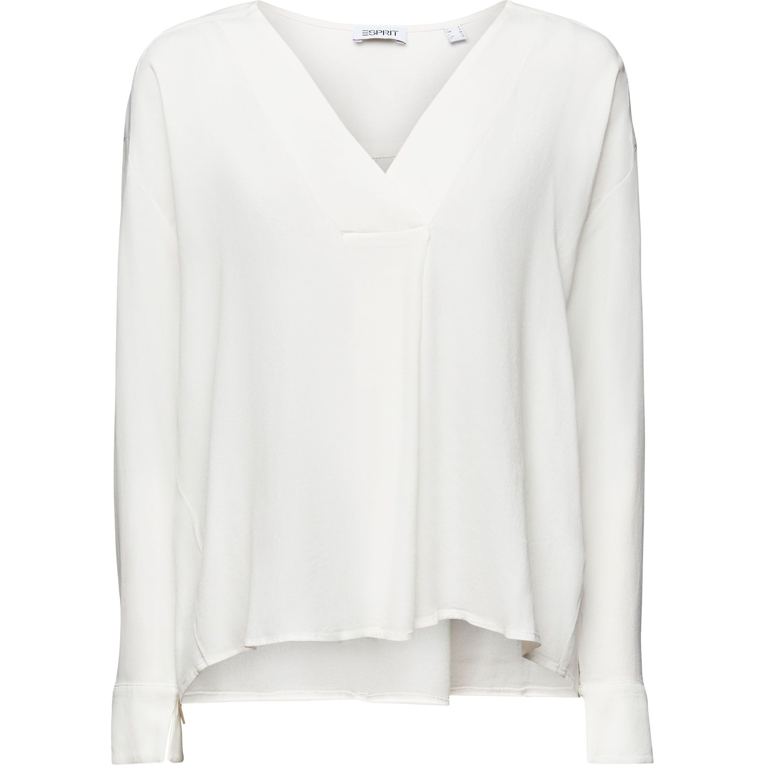 ESPRIT Palaidinės moterims, Balta, Cr?pe V-Neck Blouse 1