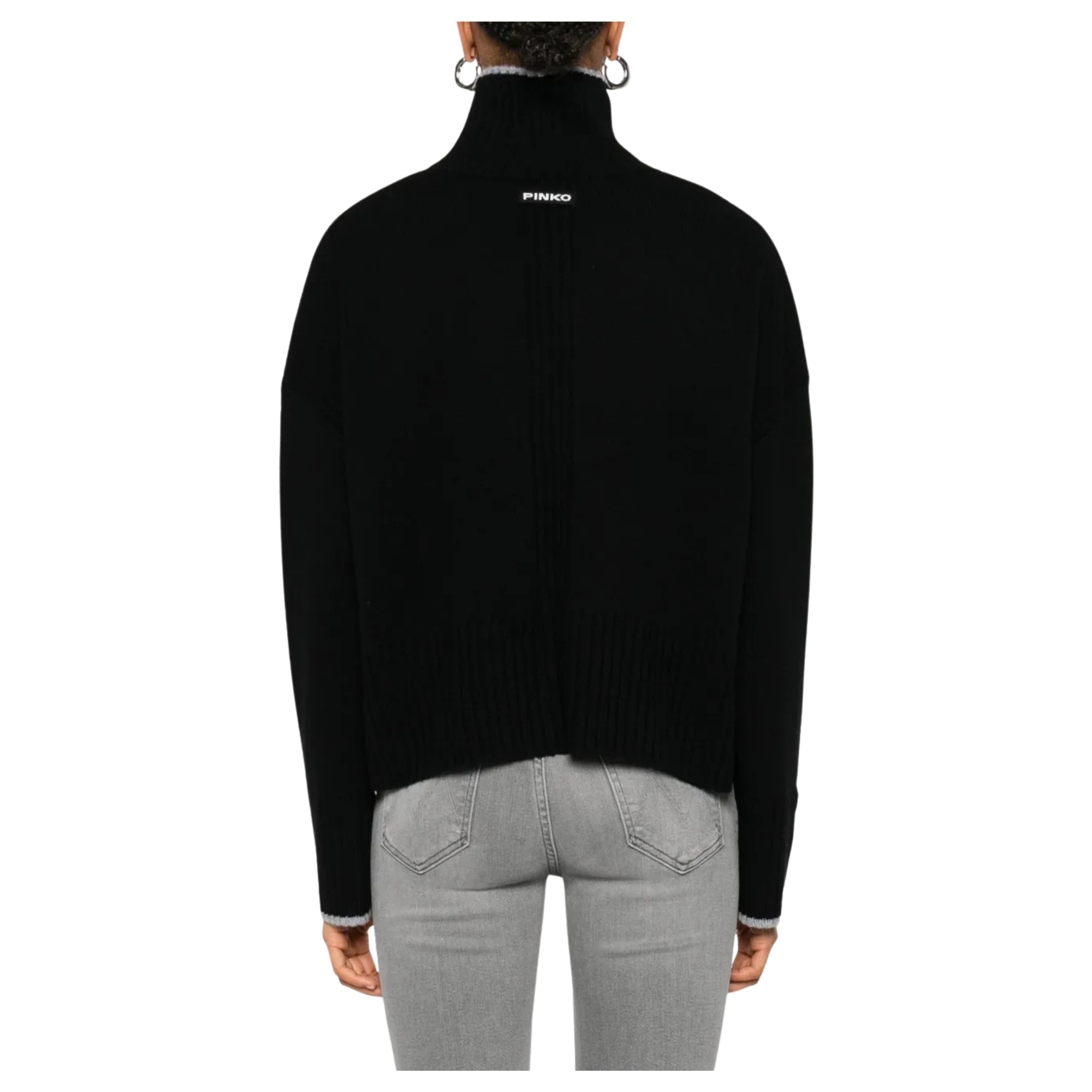 PINKO Megztinis moterims, Juoda, Falkland sweater 3