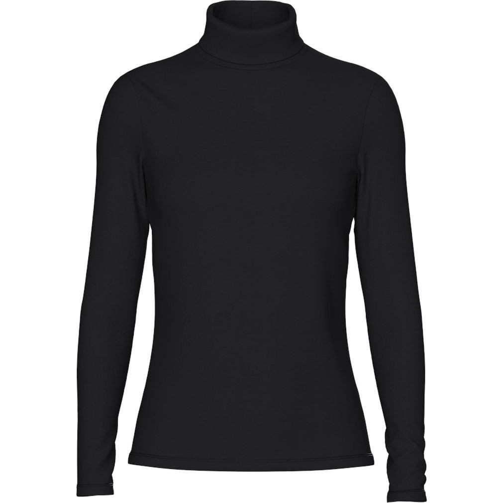 PIECES Palaidinės moterims, Juoda, PCSIRENE LS ROLLNECK 1