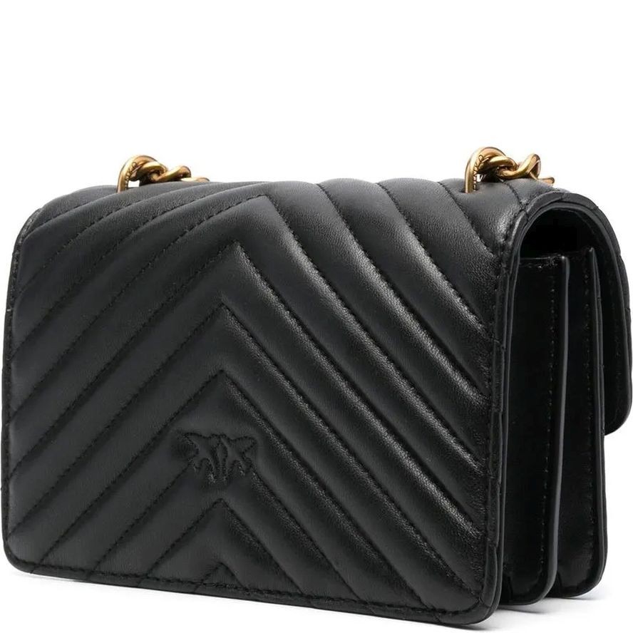 PINKO Rankinė per petį moterims, Juoda, Love one mini crossbody bag 2