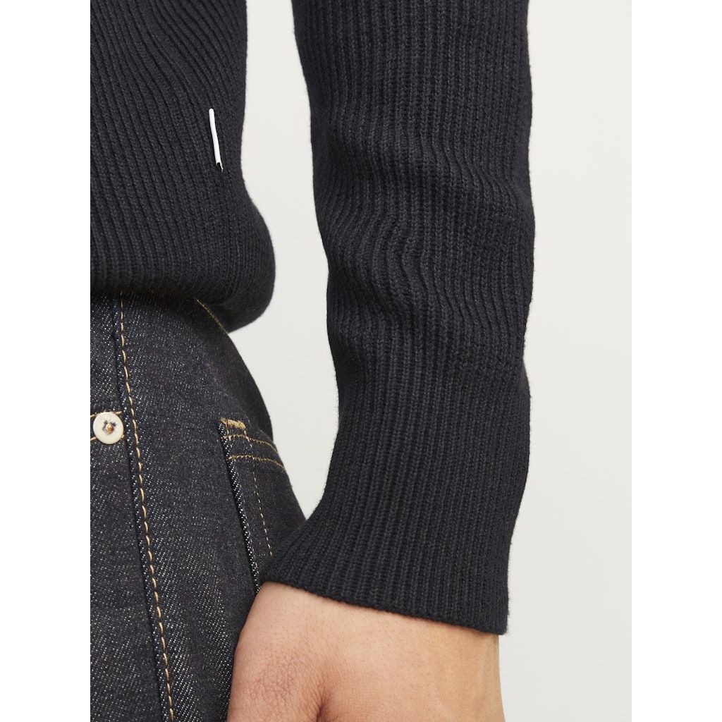 JACK & JONES Megztinis vyrams, Juoda, Perfect knit half zip 5