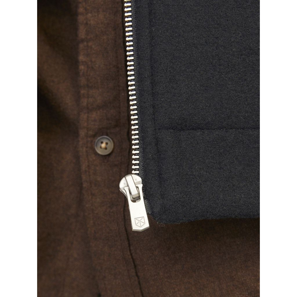 JACK & JONES Lengva striukė vyrams, Juoda, Blu russel wool blend jacket 6