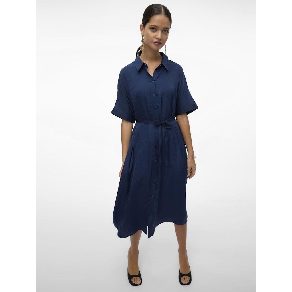 VERO MODA Midi suknelė moterims, Mėlyna, VMKATRINE S/S CALF 5