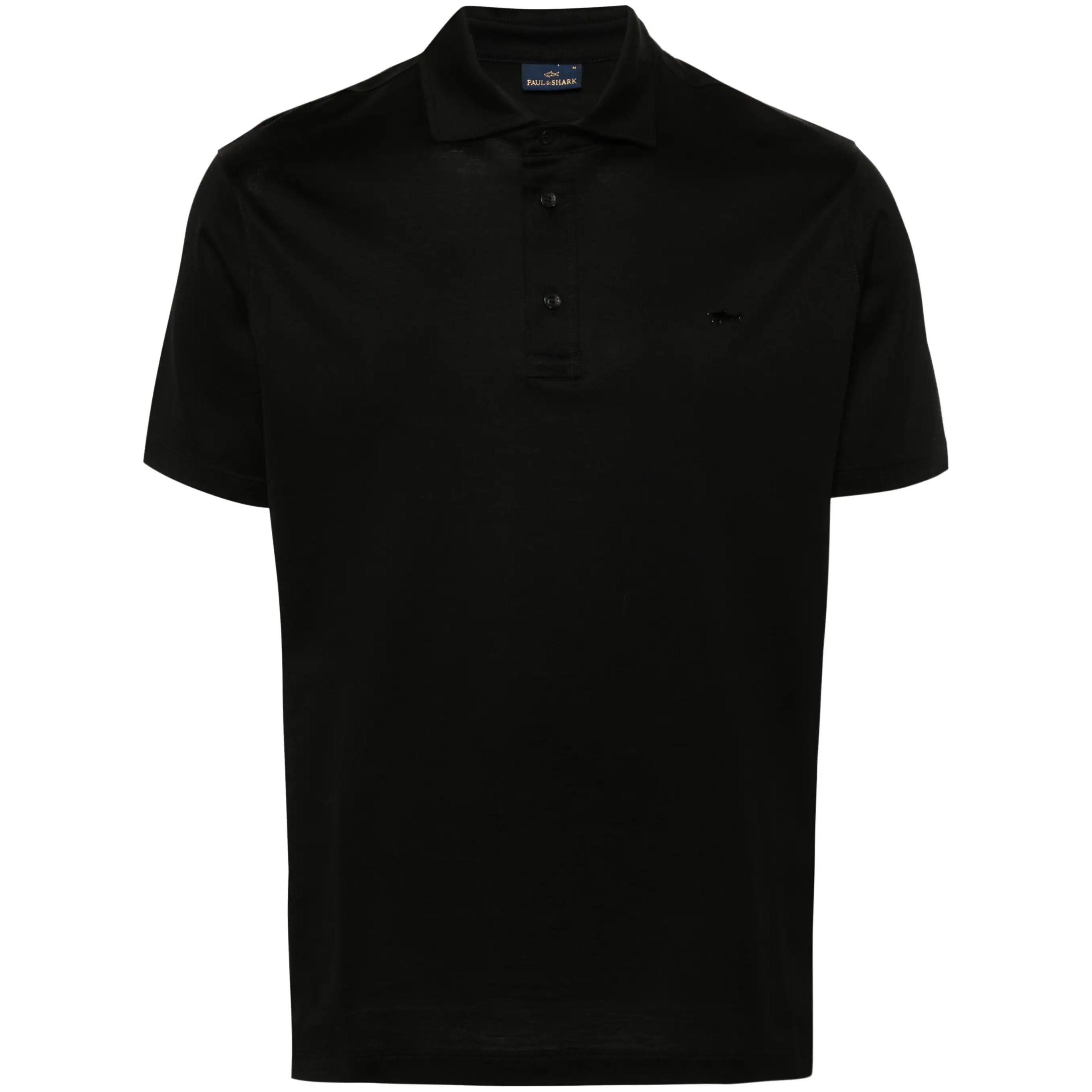 PAUL&SHARK Polo marškiniai trumpos rank. vyrams, Juoda, men's knitted poloshirt