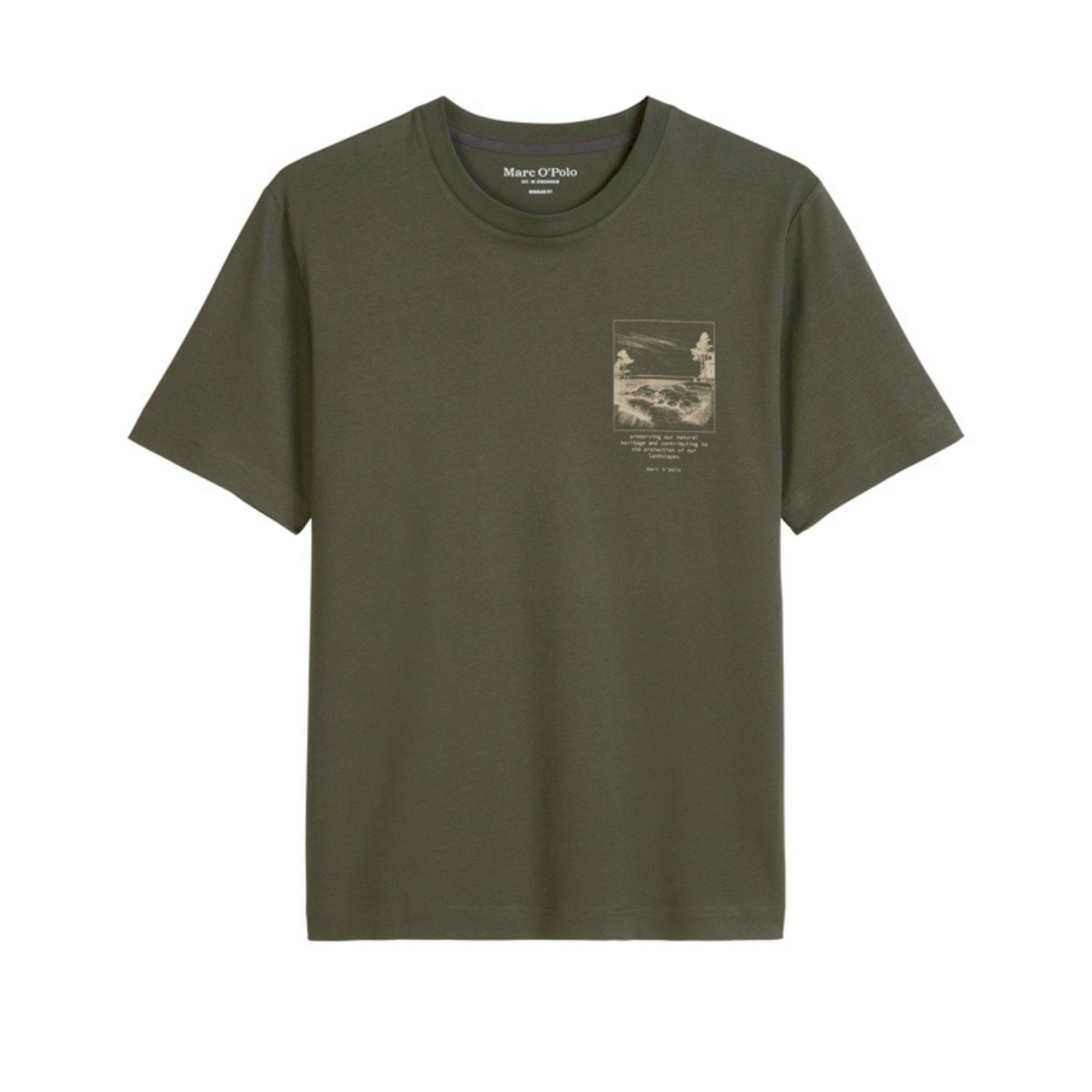 MARC O'POLO Marškinėliai trump. rankovėmis vyrams, Ruda, 528201251186 Tshirts sh