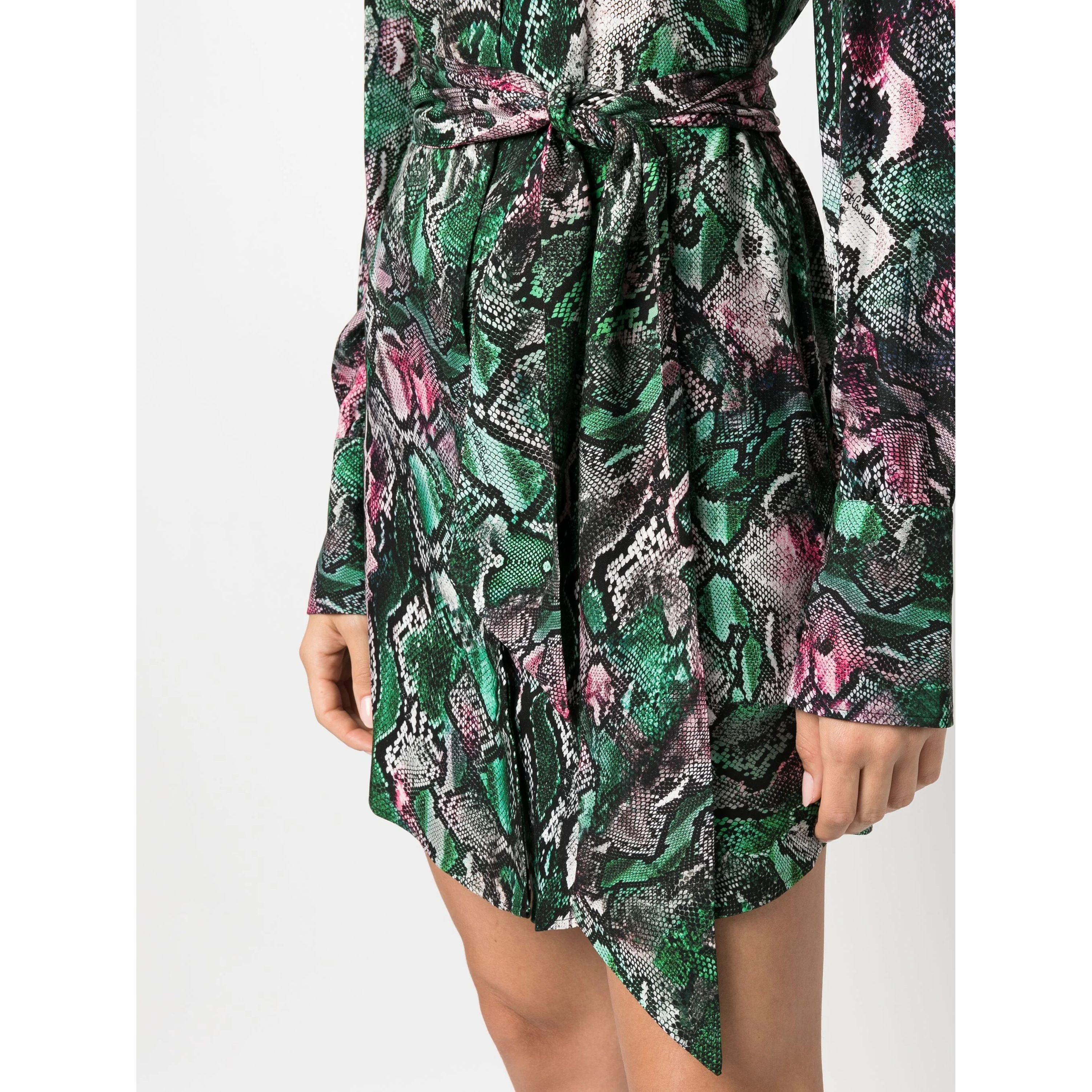 JUST CAVALLI Mini suknelė moterims, Juoda, Long sleeve dress 4