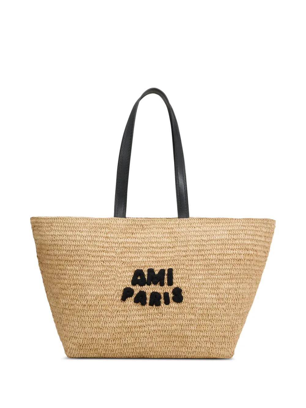 AMI PARIS Pirkinių krepšys, Smėlio, Raffia tote bag 1
