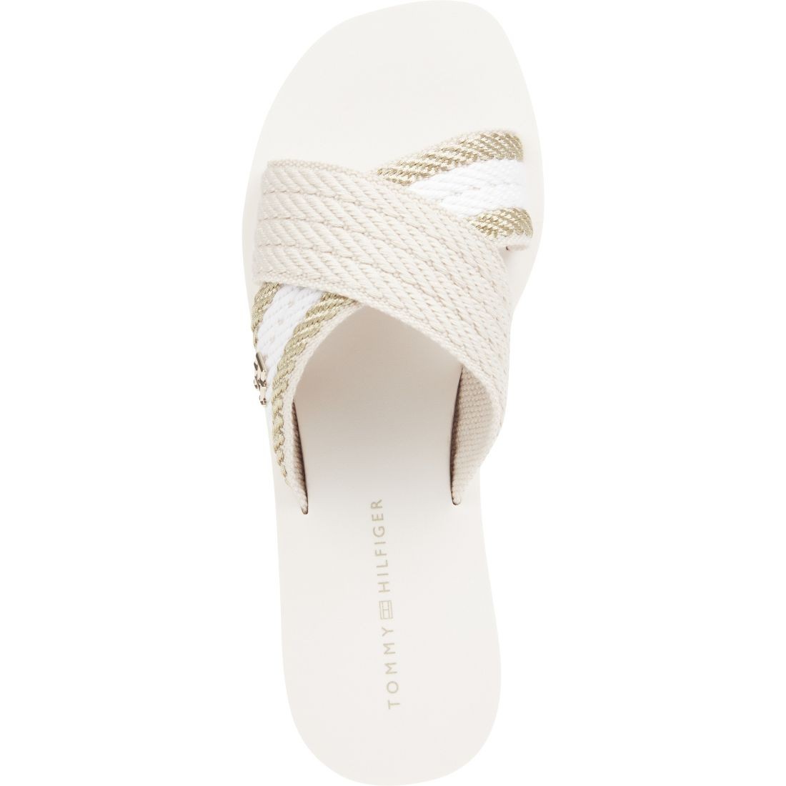 TOMMY HILFIGER Šlepetės moterims, Smėlio, Fresh webbing sandal 4