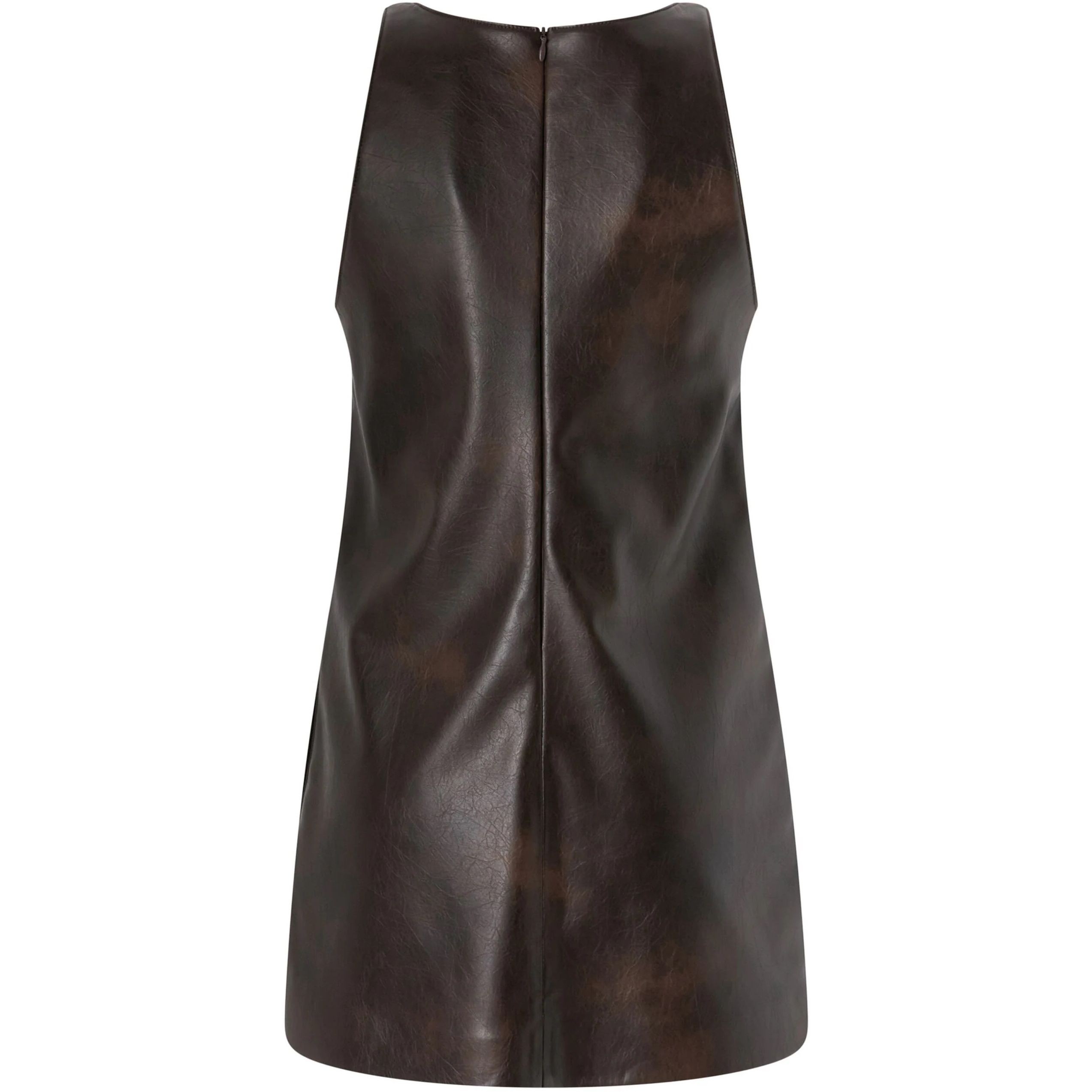 PINKO Mini suknelė moterims, Ruda, Leather-effect mini dress 2