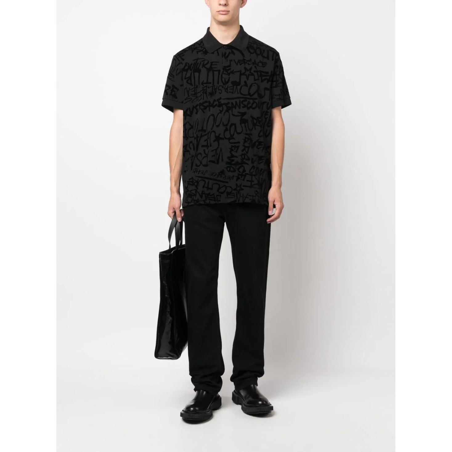 VERSACE JEANS CUTURE Polo marškiniai trumpos rank. vyrams, Juoda, Polo t-shirt 2