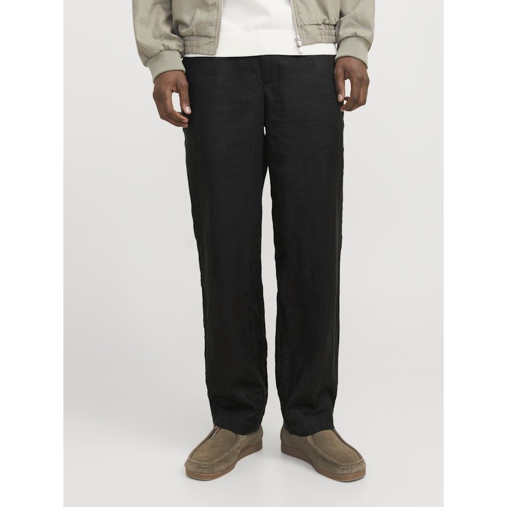 JACK & JONES Kelnės vyrams, Juoda, Karl linen chino 3