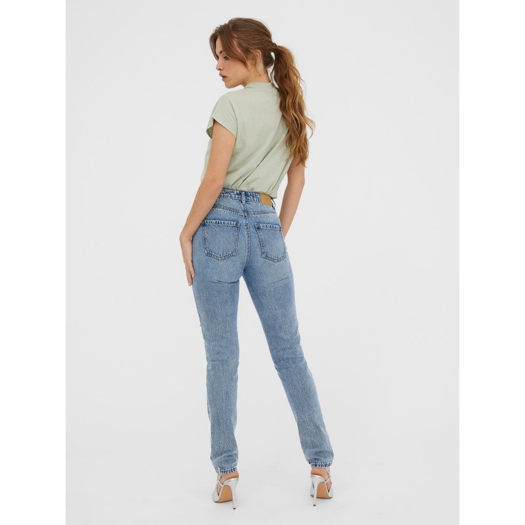 VERO MODA Striukė moterims, Mėlyna, VMJOANA HR MOM JEANS 4