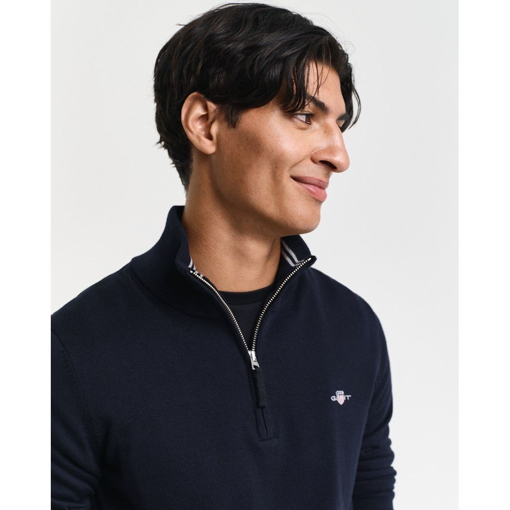 GANT Megztinis vyrams, Mėlyna, Classic cotton half zip 4