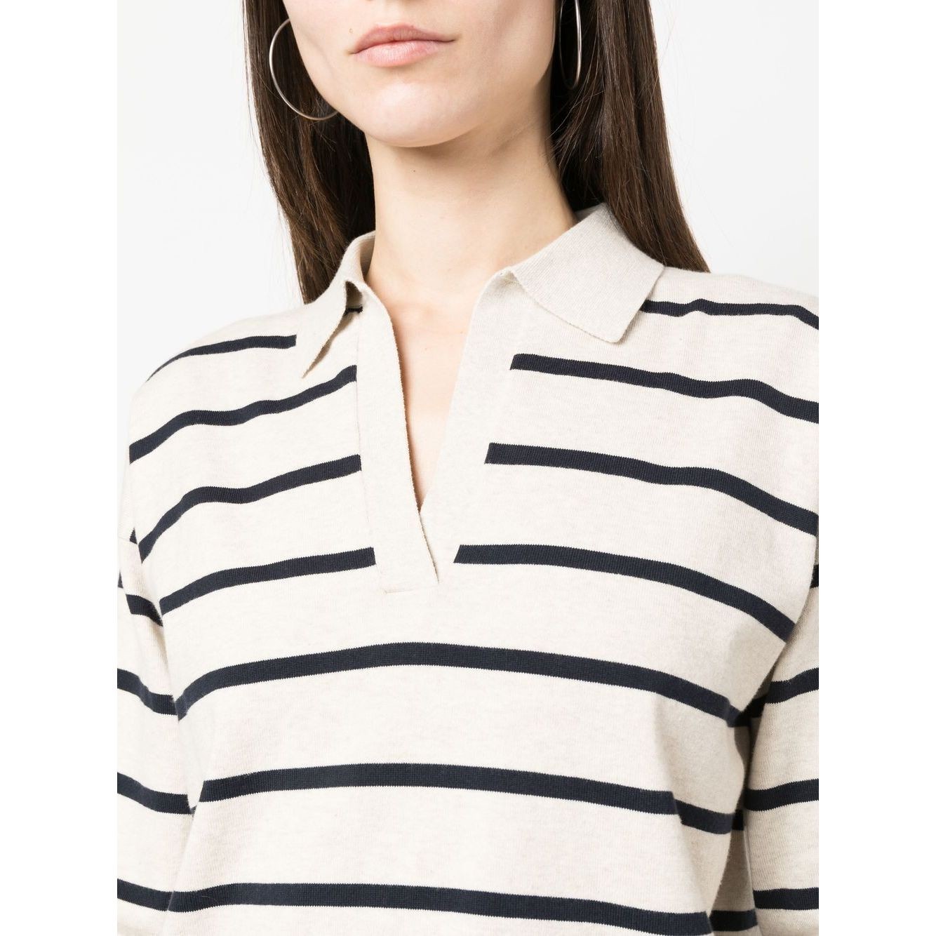 TOMMY HILFIGER Megztinis moterims, Kūno, Soft stripe polo sweater 4