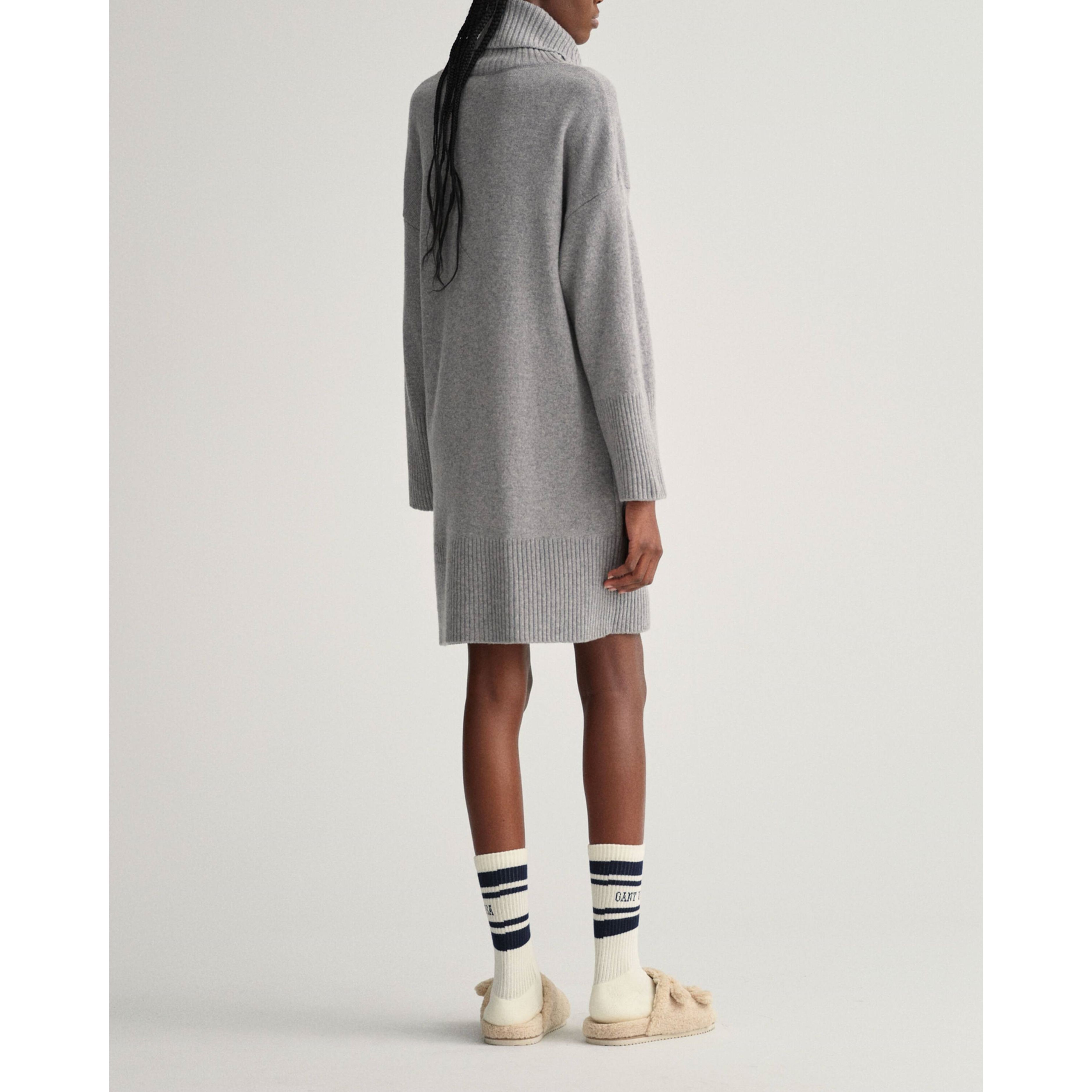 GANT Midi suknelė moterims, Pilka, LOUNGE ROLLNECK DRESS 3