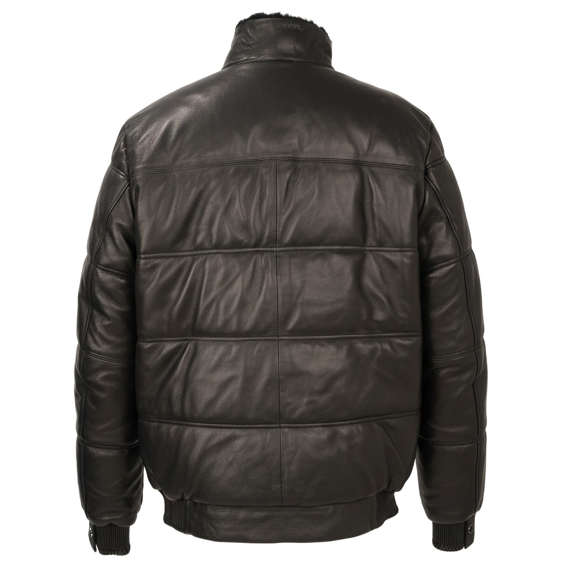 SERGIO MORETTI Odinė striukė vyrams, Juoda, Leather jacket 2