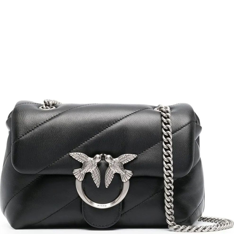 PINKO Rankinė per petį moterims, Juoda, Love puff mini bag 1