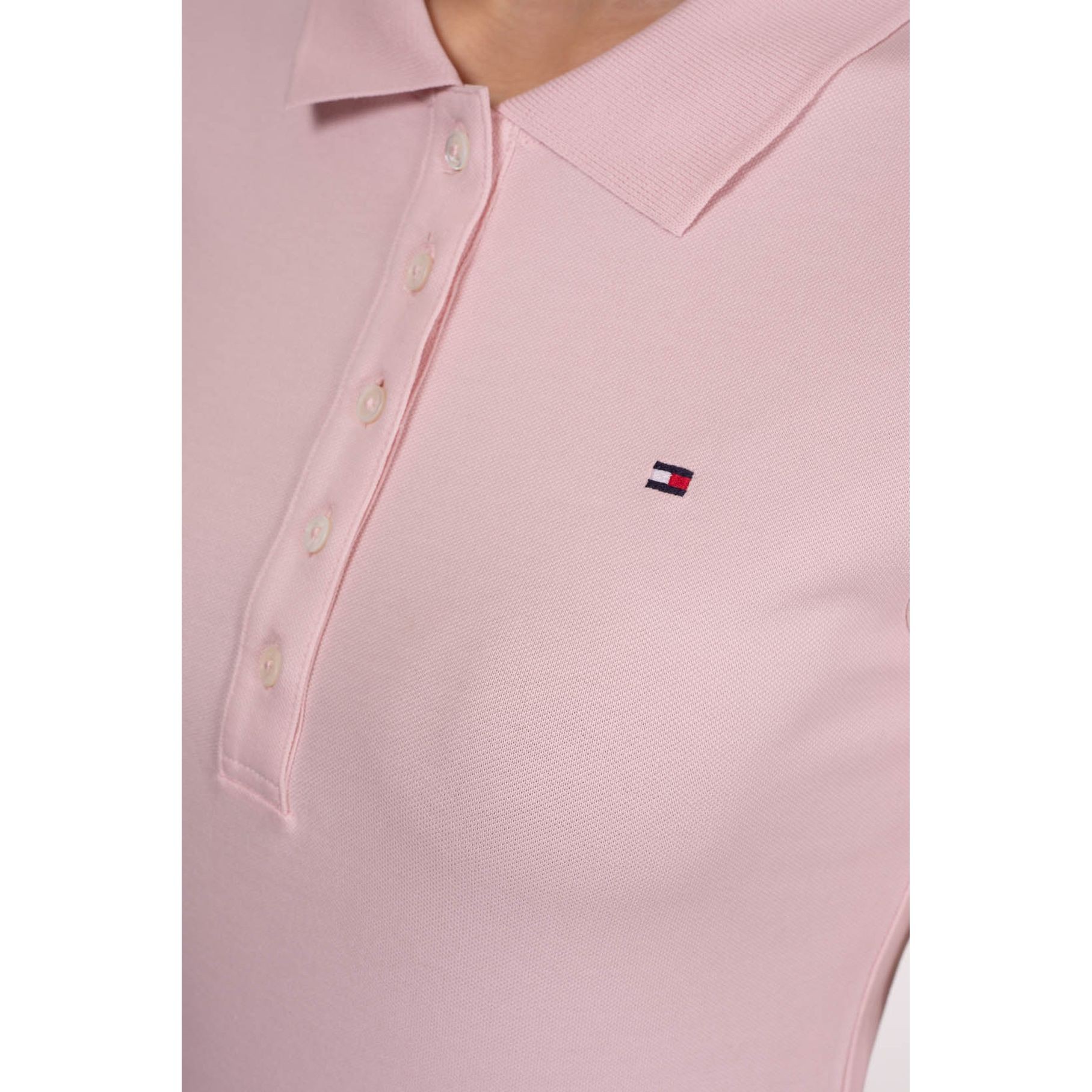 TOMMY HILFIGER Polo marškiniai trumpos rank. moterims, Rožinė, 1985 slim pique polo ss 4