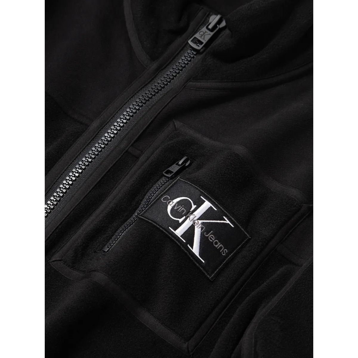 CALVIN KLEIN JEANS Lengva striukė vyrams, Juoda, Fleece blocking zip-jacket 3