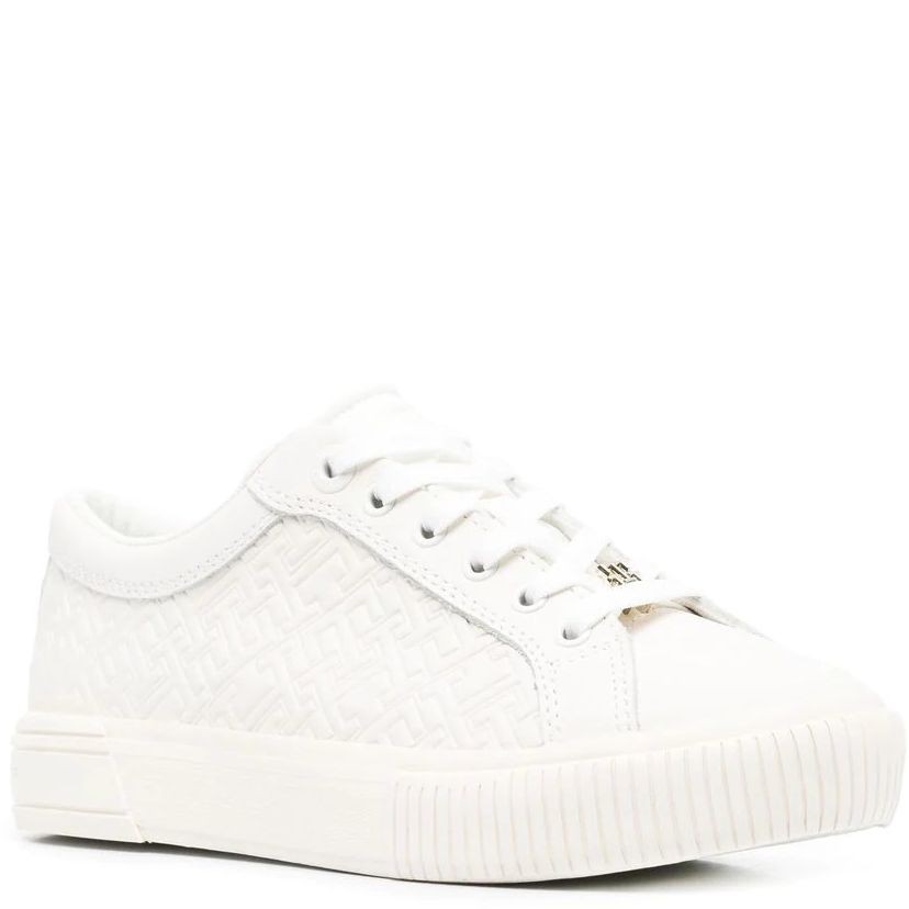 TOMMY HILFIGER Sportiniai bateliai moterims, Smėlio, TH MONOGRAM SNEAKER 1