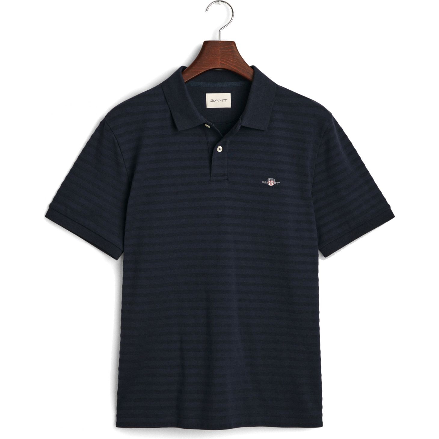 GANT Polo marškiniai trumpos rank. vyrams, Mėlyna, Texture stripe polo