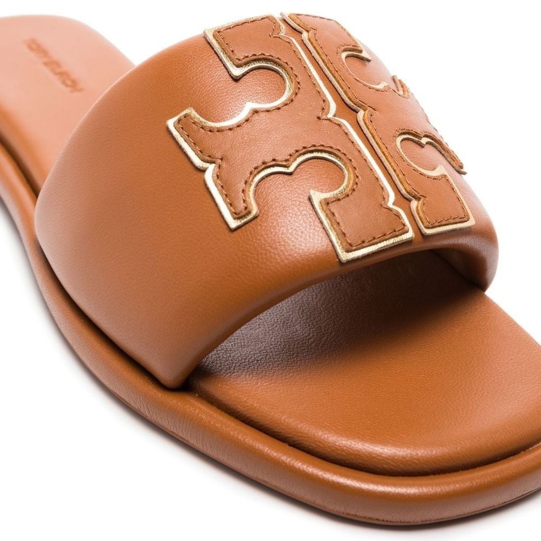 TORY BURCH Šlepetės moterims, Ruda, Double t sport slide 2