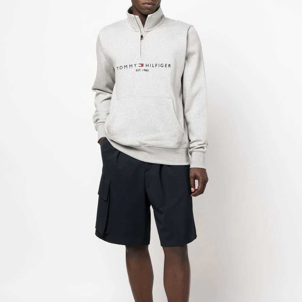 TOMMY HILFIGER Sportinis nertinis vyrams, Pilka, Tommy logo mockneck 2
