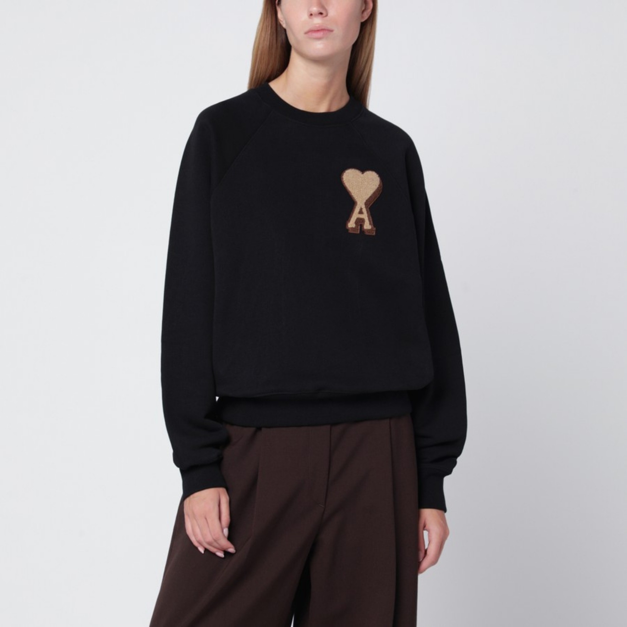 AMI PARIS Džemperis, Juoda, Hoodie with adc patch 2