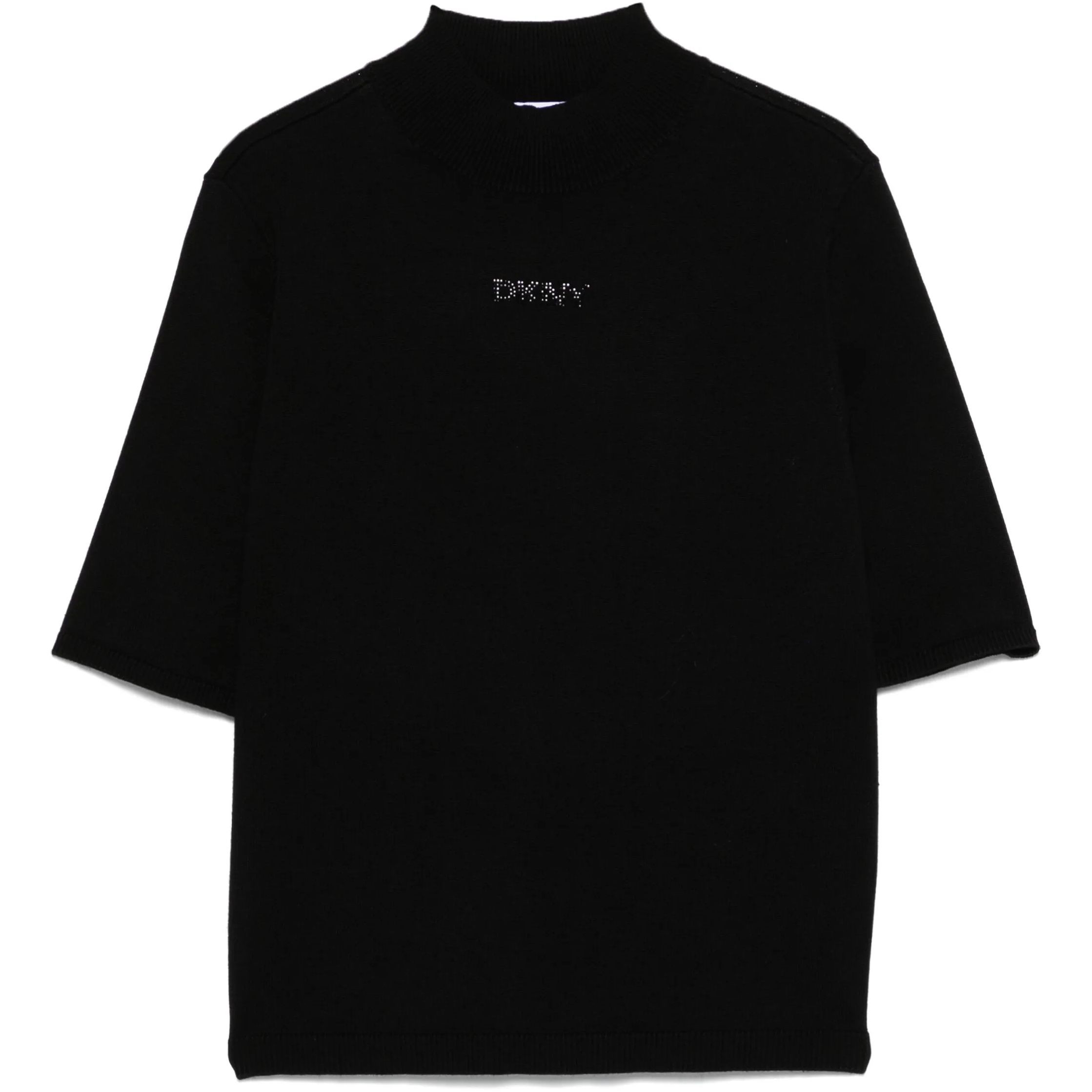 DKNY Megztinis moterims, Juoda, MOCK NECK LOGO SWEATER 1