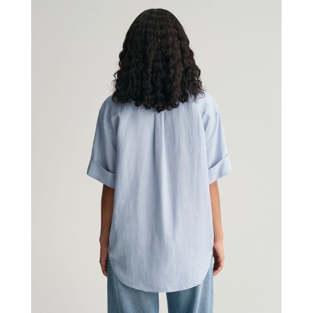 GANT Marškiniai moterims, Mėlyna, REL POCKET SS SHIRT 3