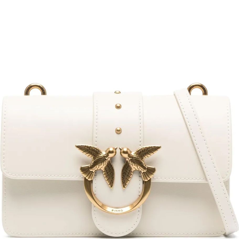PINKO Rankinė per petį moterims, Balta, Love one mini crossbody bag 1