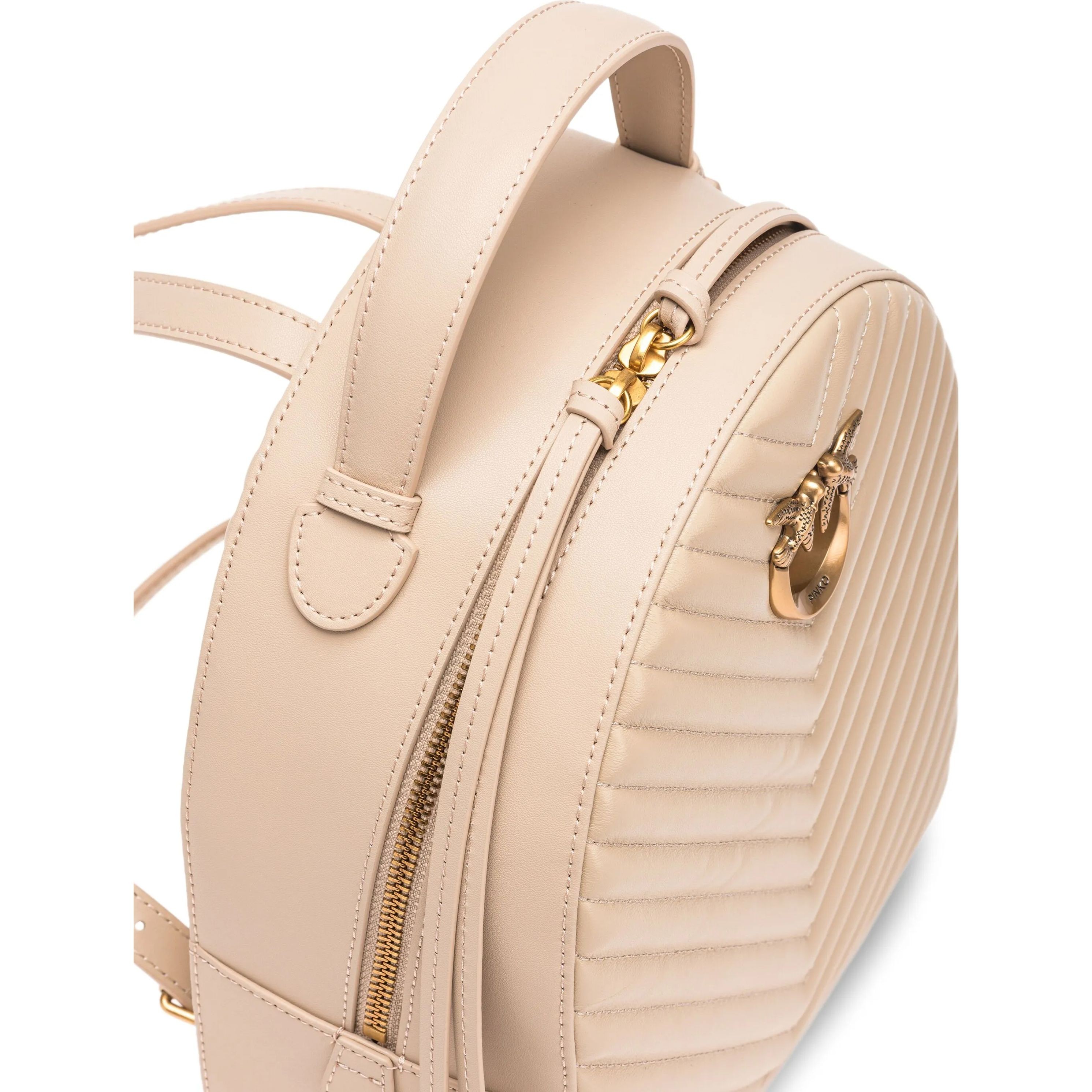 PINKO Kuprinė moterims, Smėlio, Logo-engraved backpack 3