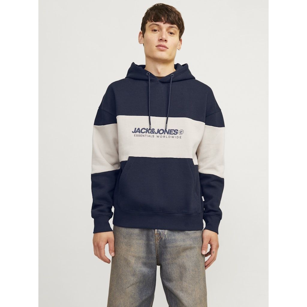 JACK & JONES Džemperis vyrams, Mėlyna, Legacy blocking sweat hood 4