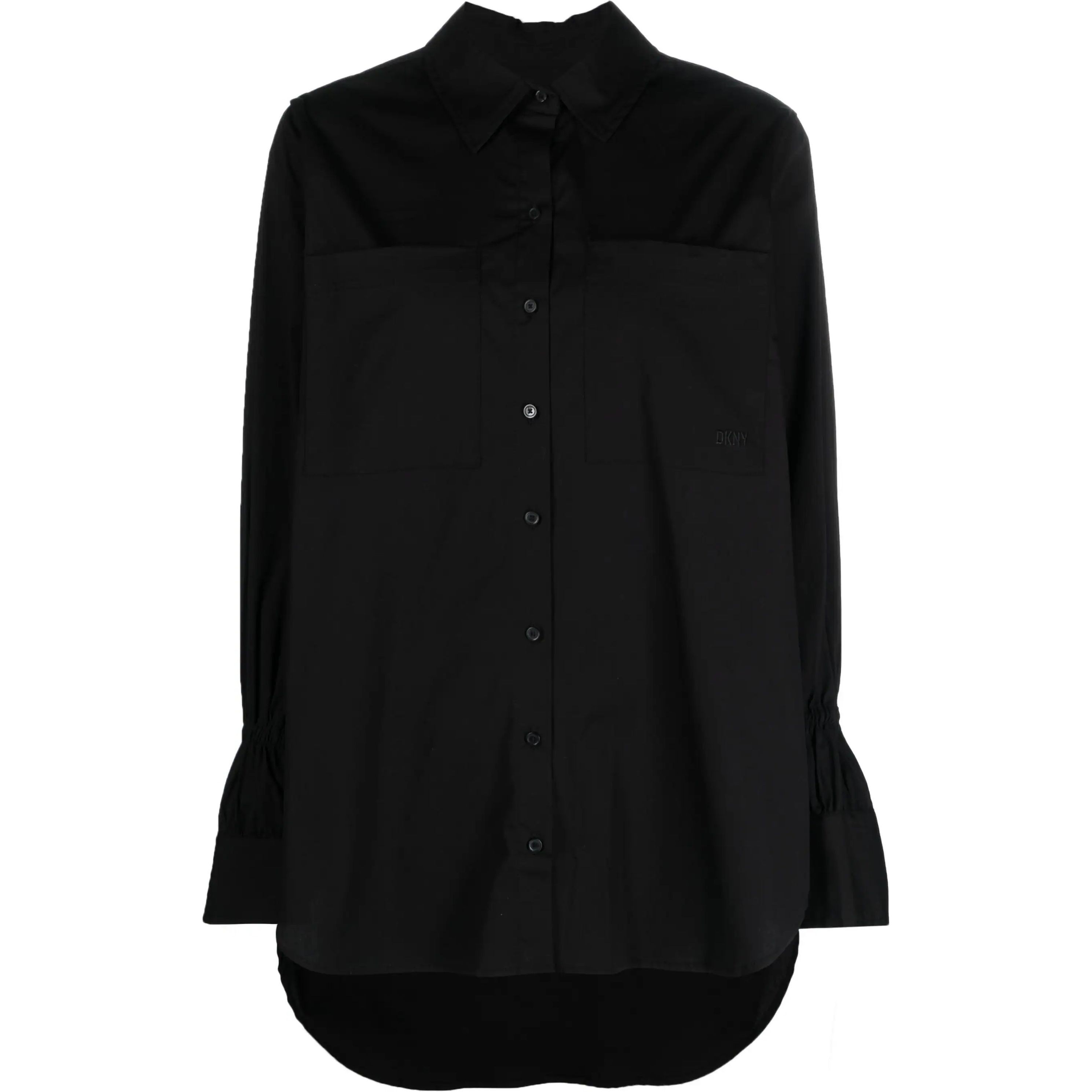 DKNY Marškiniai ilgomis rankovėmis moterims, Juoda, L/s slv detail poplin shirt 1