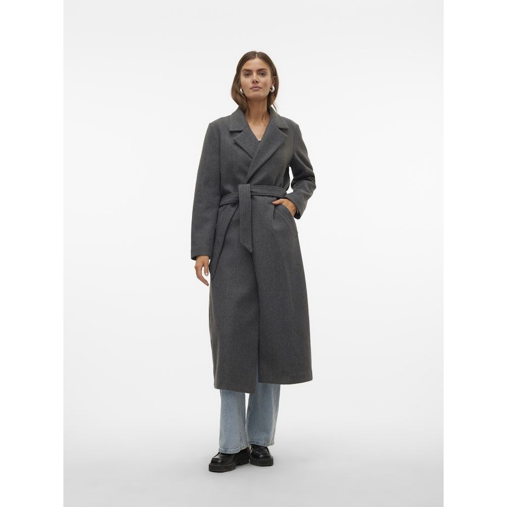 VERO MODA Paltas moterims, Pilka, Fortuneaya xtra long coat 2