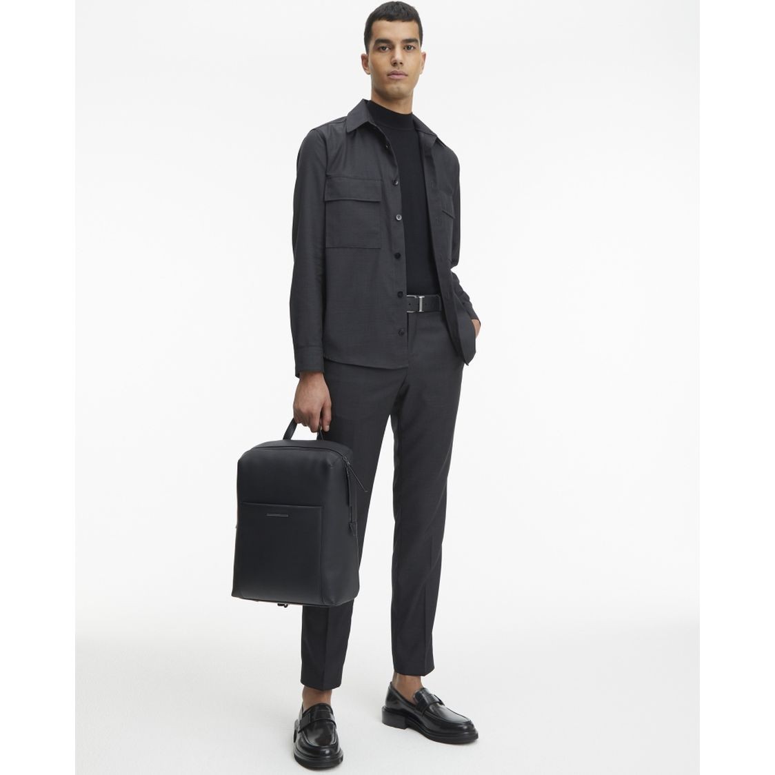 CALVIN KLEIN Kuprinė vyrams, Juoda, Modern metal squared backpack 4