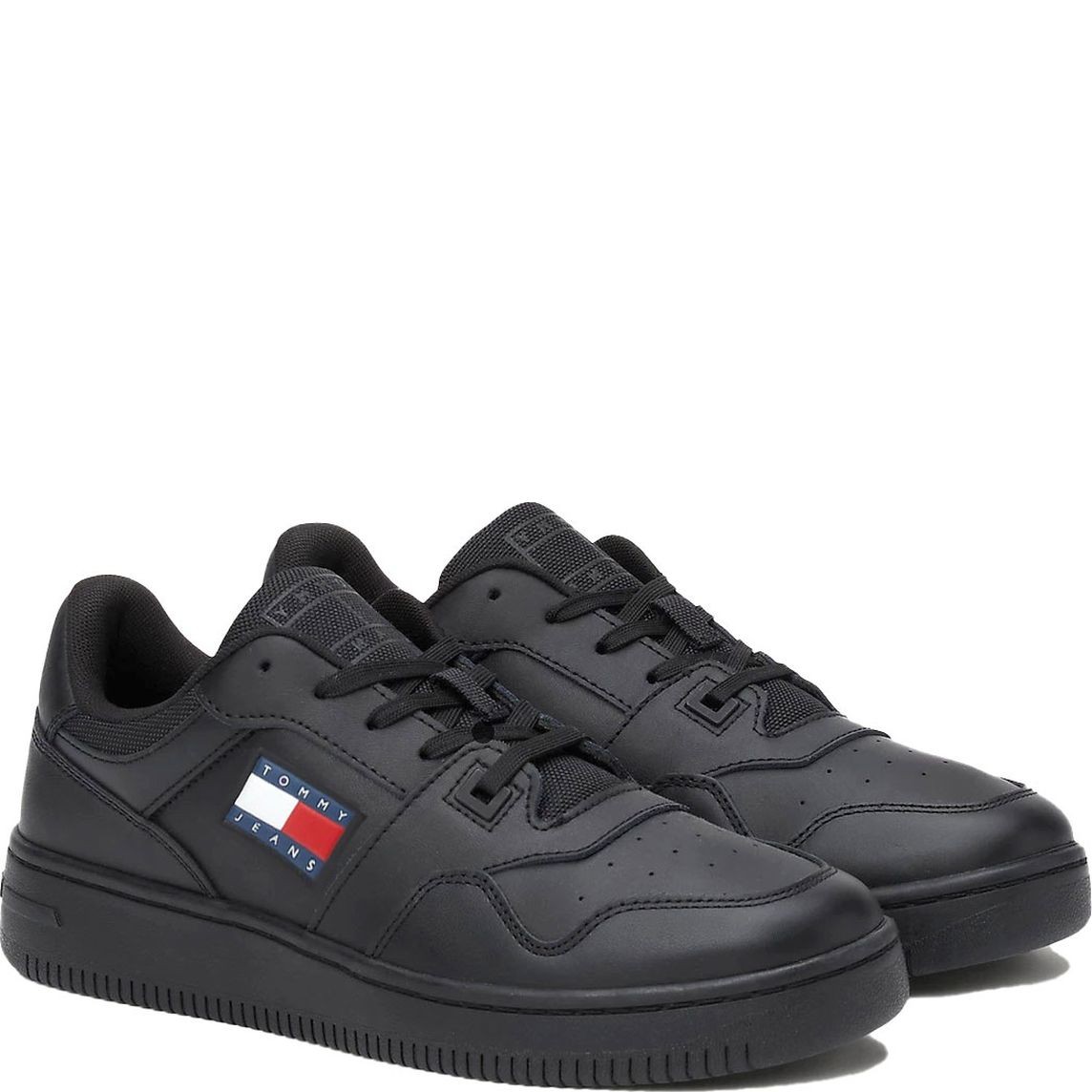 TOMMY JEANS Laisvalaikio bateliai moterims, Juoda, Retro basket leisure 1