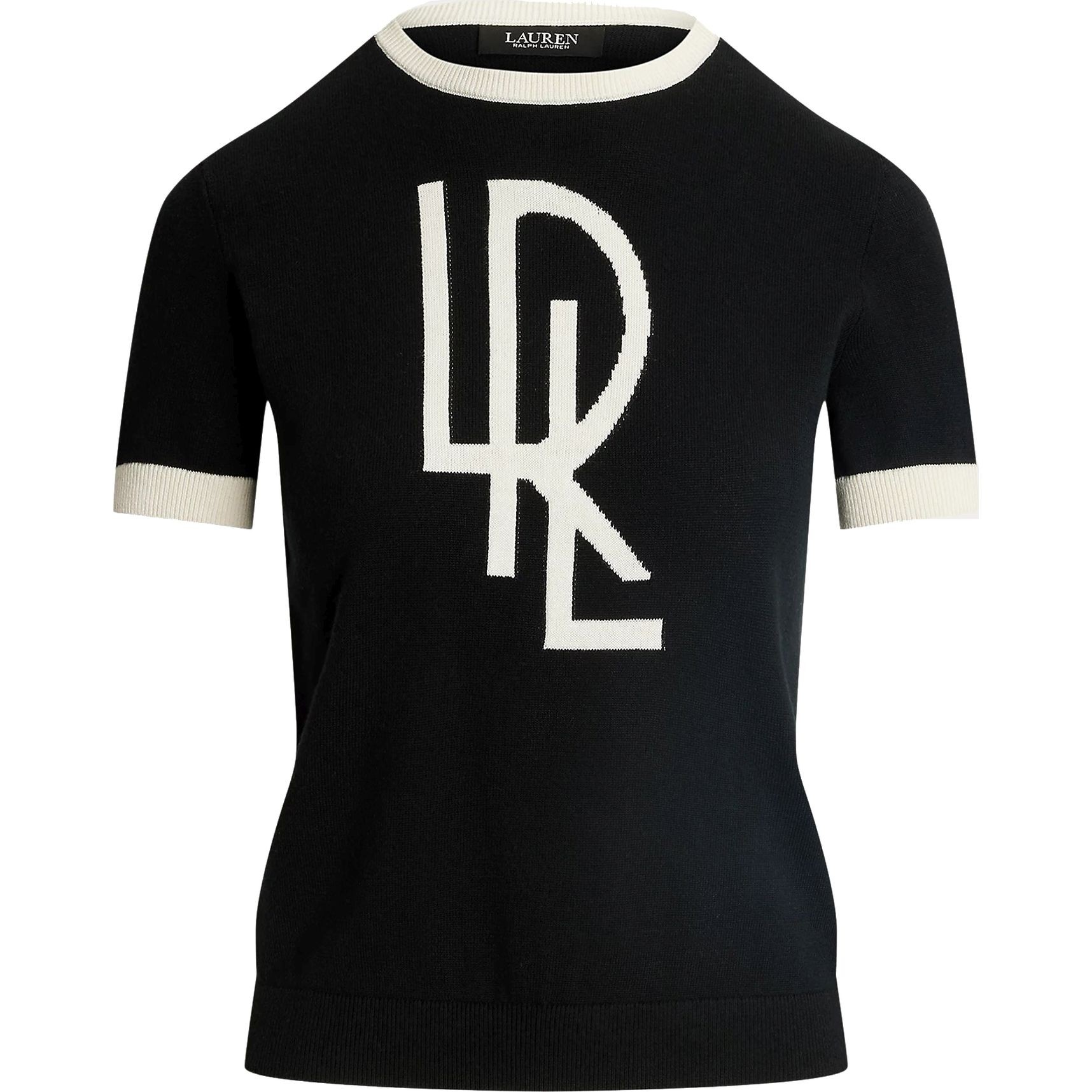 LAUREN RALPH LAUREN Sportinis nertinis moterims, Juoda, Eyelah short sleeve pullover