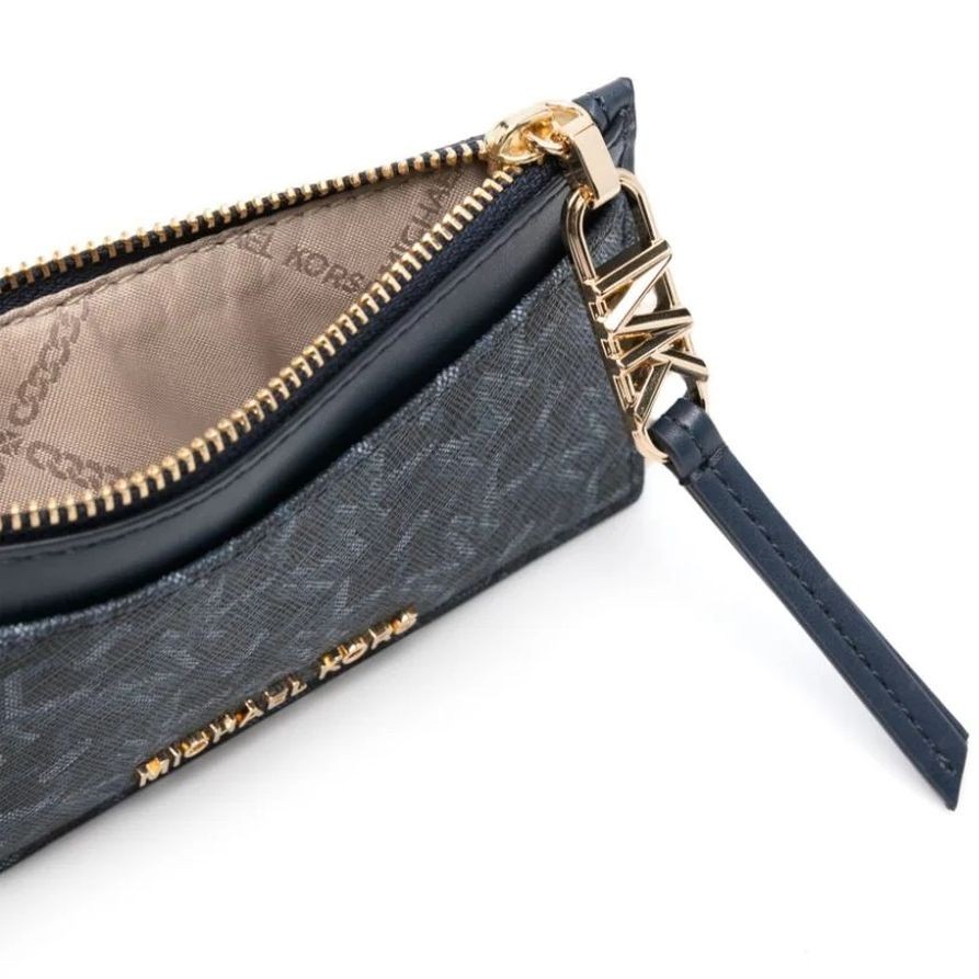 MICHAEL KORS Kortelių dėklas moterims, Mėlyna, Small zip card case 3