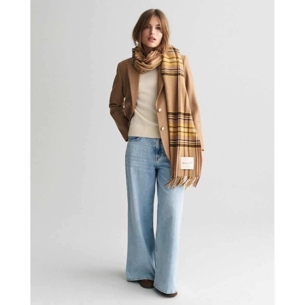 GANT Švarkas moterims, Chaki, Reg flannel club blazer 5