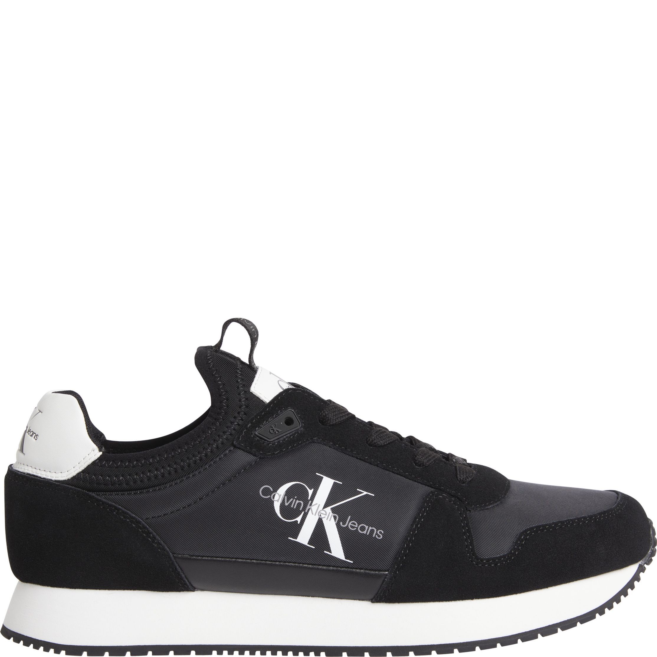 CALVIN KLEIN JEANS Laisvalaikio bateliai vyrams, Juoda, Runner sock laceup  leisure