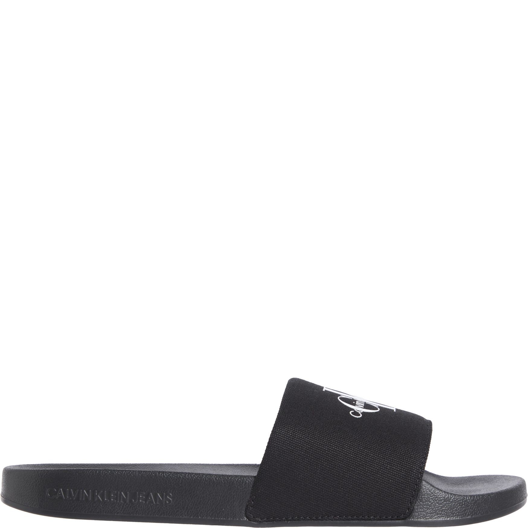 CALVIN KLEIN JEANS Guminės šlepetės vyrams, Juoda, Slide monogram 2