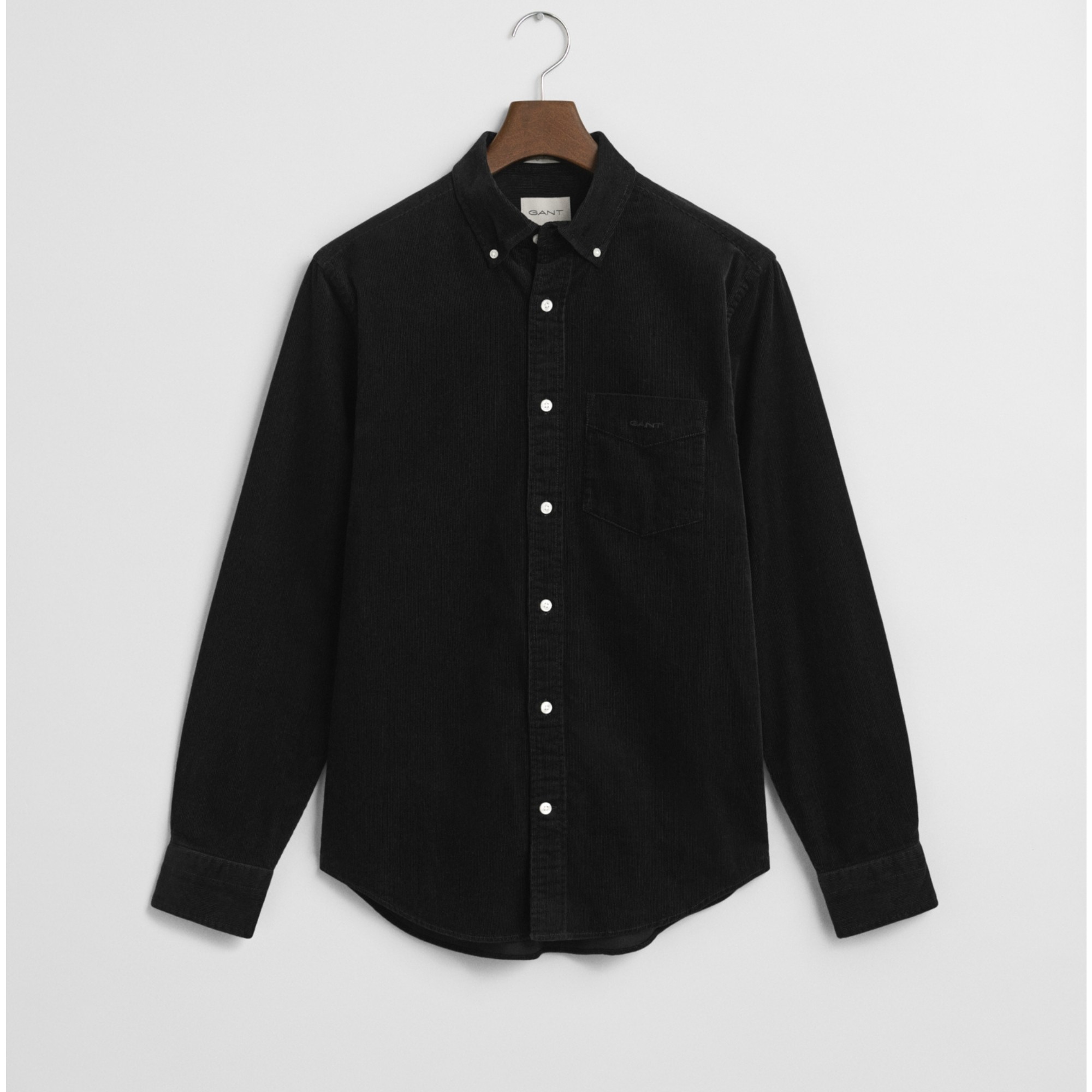GANT Marškiniai ilgomis rankovėmis vyrams, Juoda, reg corduroy shirt