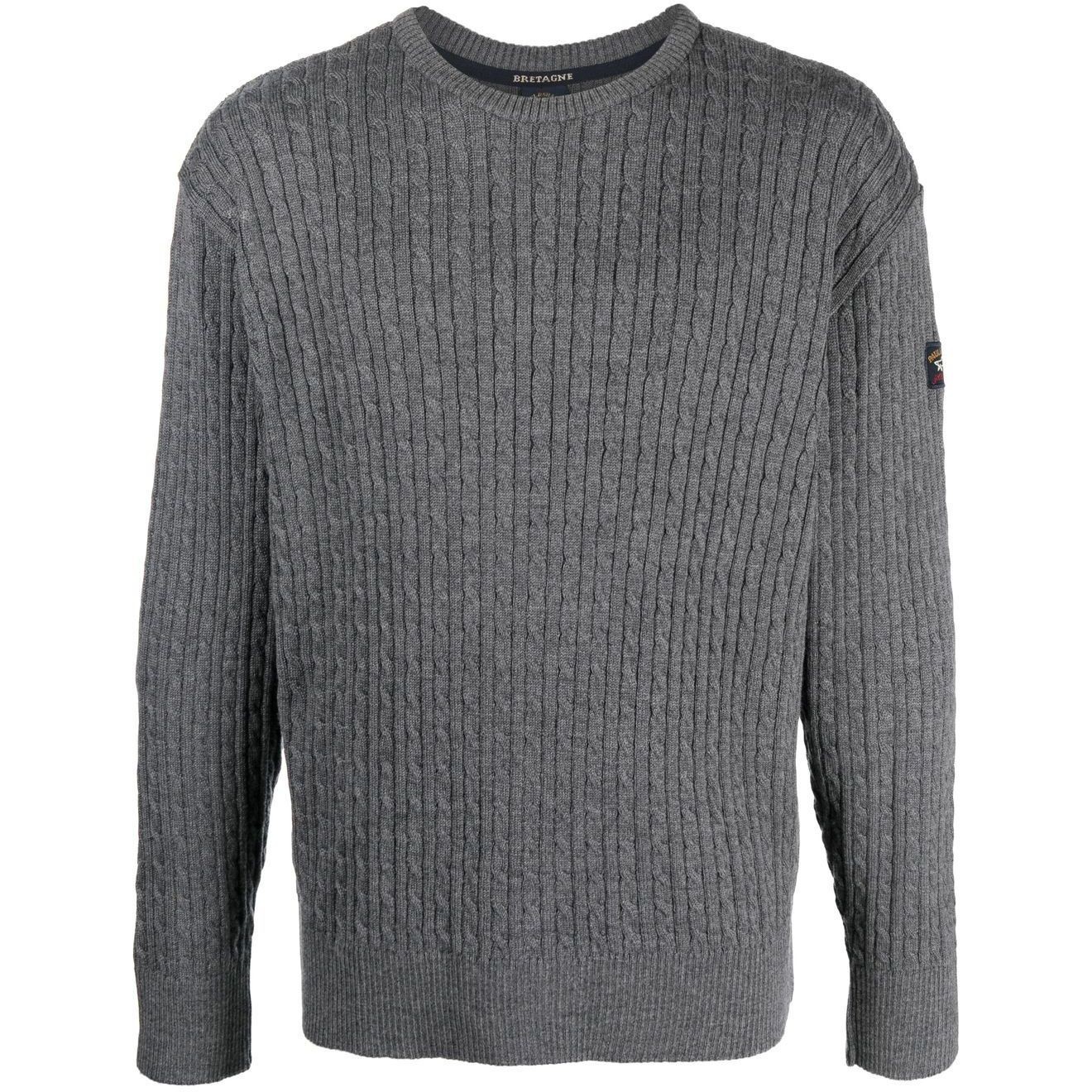 PAUL&SHARK Megztinis vyrams, Pilka, Knitted roundneck sweater
