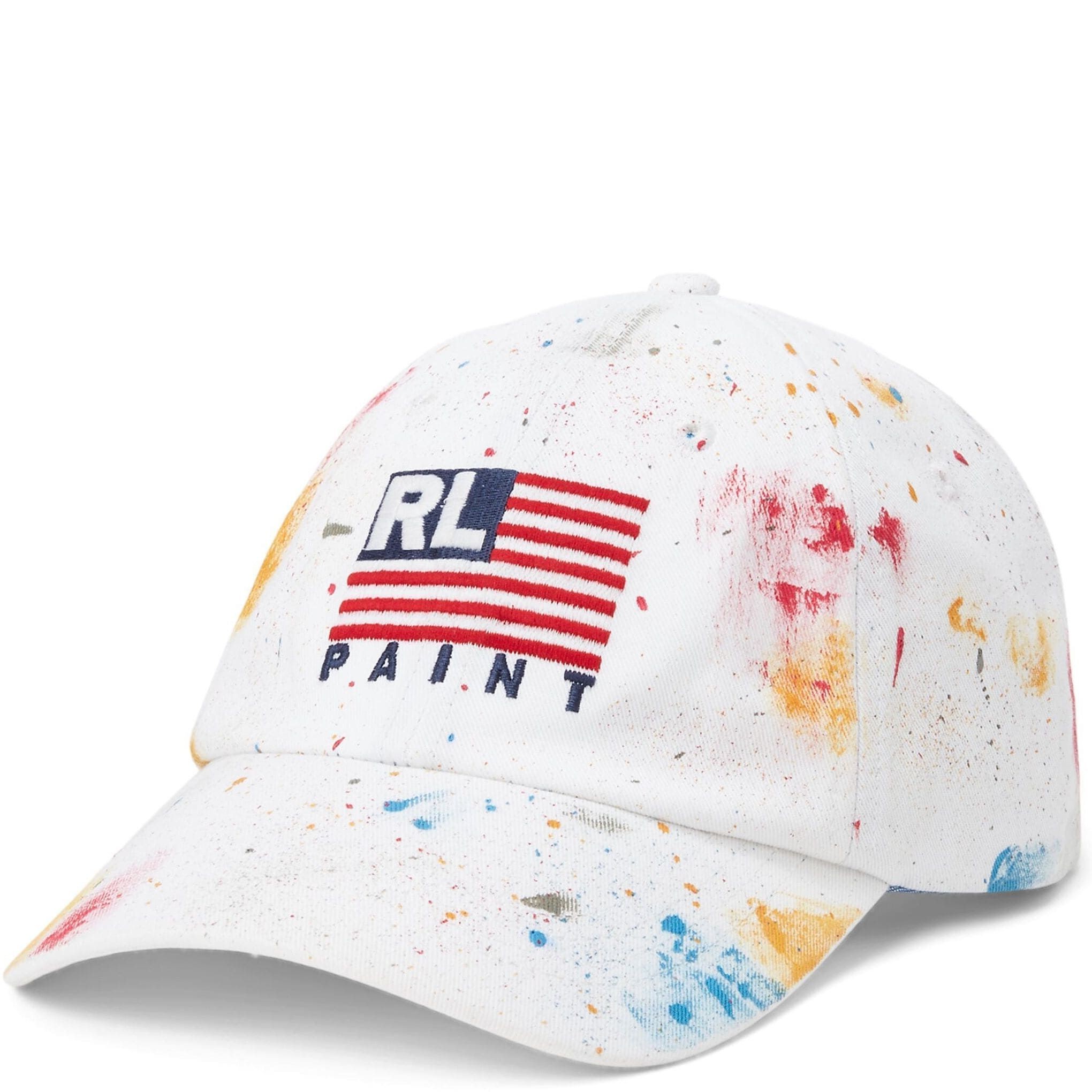 POLO RALPH LAUREN Kepurė vyrams, Balta, Spray paint effect cotton cap 1