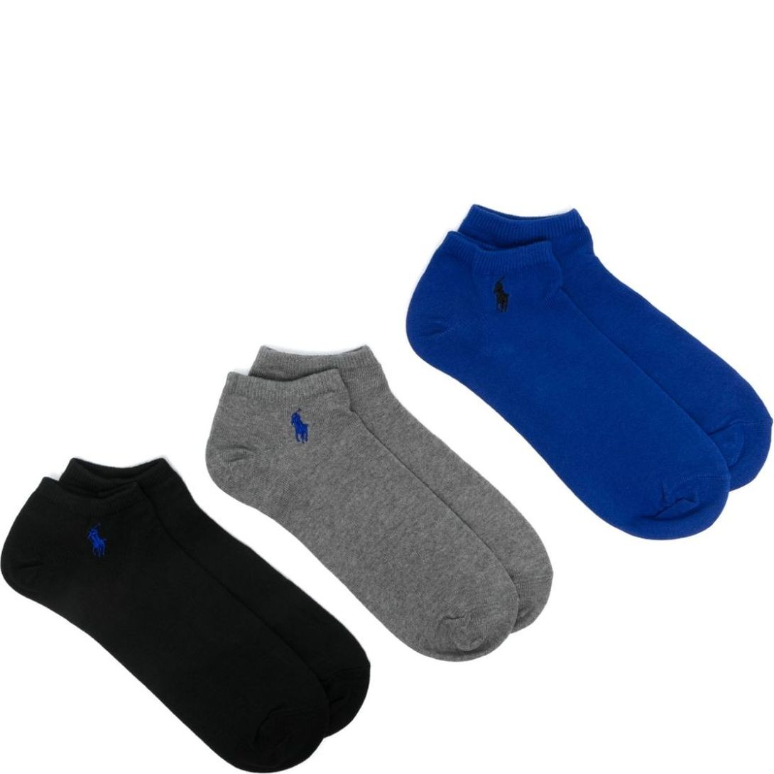 POLO RALPH LAUREN Kojinės vyrams, Pilka, Solid low ct no show 3 pack 1