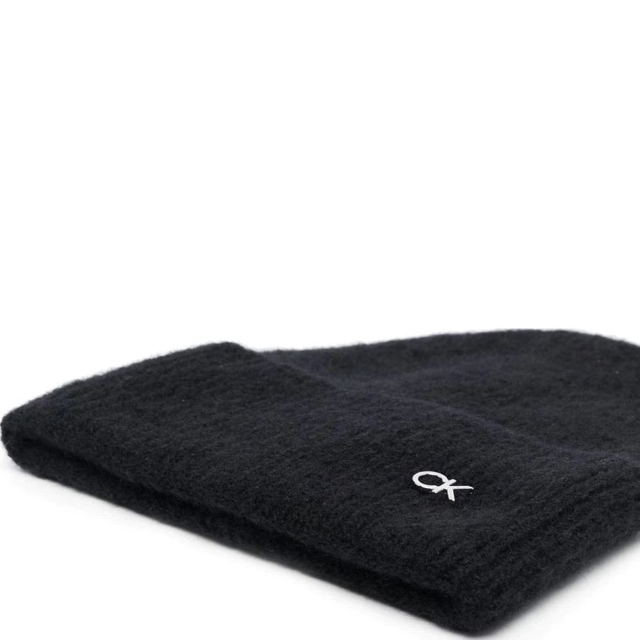 CALVIN KLEIN Kepurė vyrams, Juoda, LUX WOOL BEANIE 2