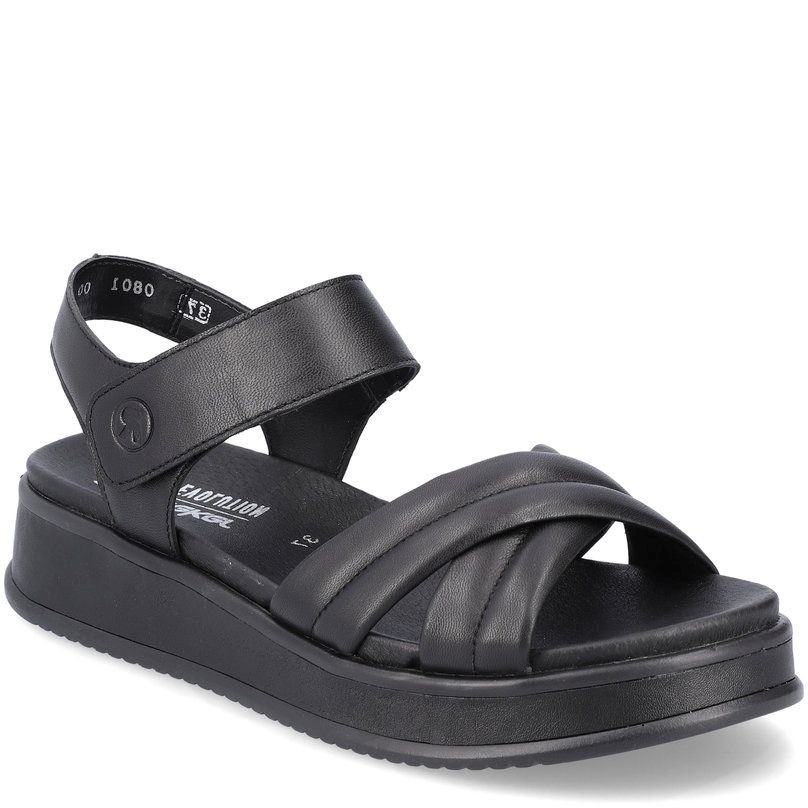 RIEKER Basutės moterims, Juoda, SANDALS 1